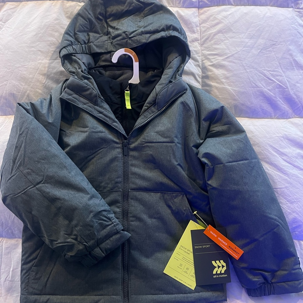 Gray Winter Hooded Puffer Jacket NWT